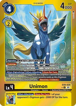 Unimon (Limited Foil)  (EX9-029) [Versus Monsters] Foil