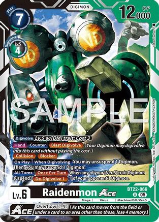 Raidenmon ACE  (BT22-066) [Cyber Eden] Foil