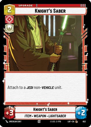 Knight's Saber (Foil) (653) [Legends of the Force] Foil