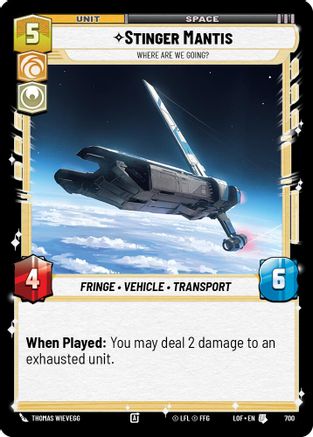 Stinger Mantis - Where Are We Going? (Foil) (700) [Legends of the Force] Foil