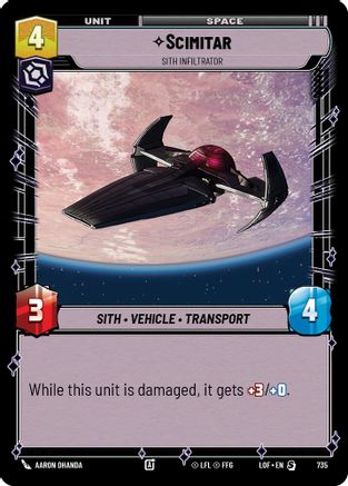 Scimitar - Sith Infiltrator (Foil) (735) [Legends of the Force] Foil
