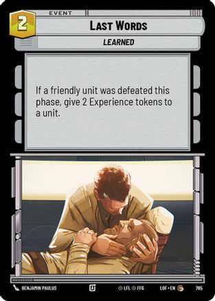 Last Words (Foil) (765) [Legends of the Force] Foil