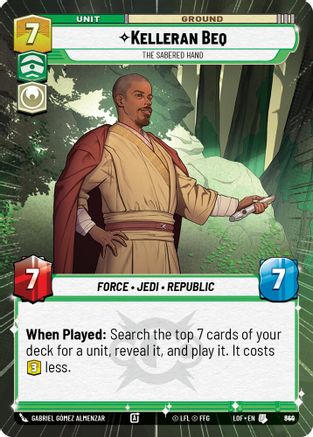 Kelleran Beq - The Sabered Hand (Hyperspace Foil) (840) [Legends of the Force] Foil
