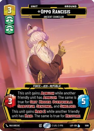 Oppo Rancisis - Ancient Councilor (Prestige Foil) (1099) [Legends of the Force] Foil