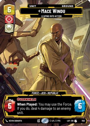 Mace Windu - Leaping into Action (Prestige Foil) (1102) [Legends of the Force] Foil
