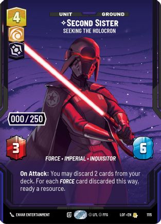 Second Sister - Seeking the Holocron (Serialized) (1115) [Legends of the Force] Foil