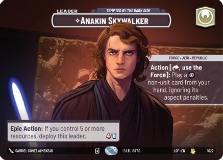 Anakin Skywalker - Tempted by the Dark Side (Showcase) (1022) [Legends of the Force] Foil
