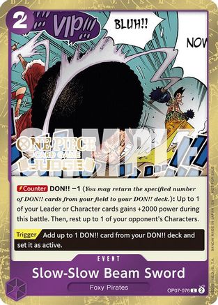 Slow-Slow Beam Sword (Judge Pack Vol. 6) [One Piece Promotion Cards] Common