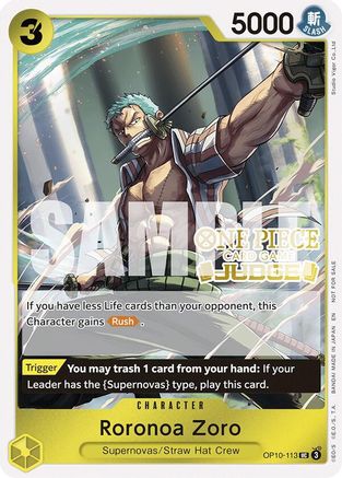 Roronoa Zoro (Judge Pack Vol. 6) [One Piece Promotion Cards] Uncommon