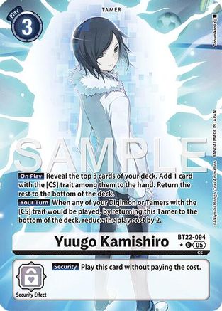 Yuugo Kamishiro (Alternate Art)  (BT22-094) [Cyber Eden] Foil