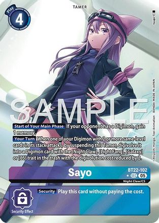 Sayo (Alternate Art)  (BT22-102) [Cyber Eden] Foil