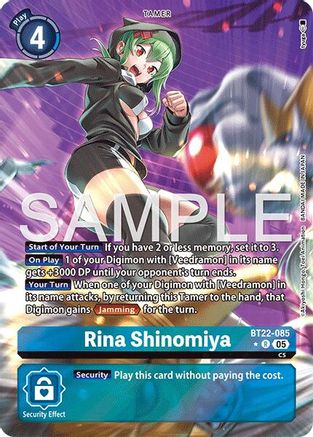 Rina Shinomiya (Alternate Art)  (BT22-085) [Cyber Eden] Foil