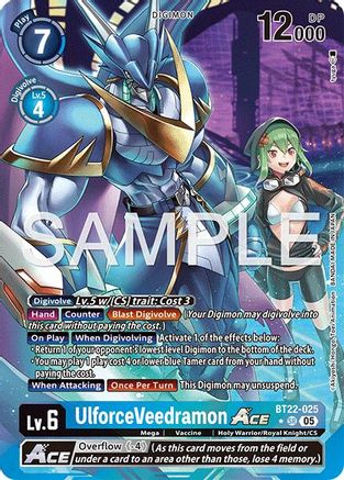 UlforceVeedramon ACE (Alternate Art)  (BT22-025) [Cyber Eden] Foil