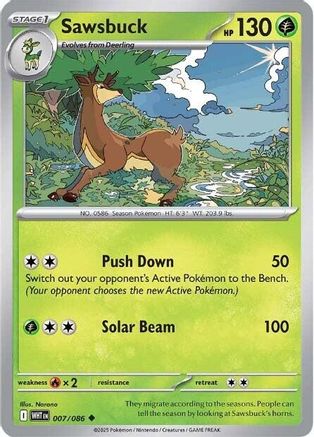 Sawsbuck  007/086 [SV White Flare] (Non-Foil)