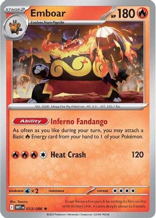 Emboar  013/086 [SV White Flare] (Reverse Holofoil)