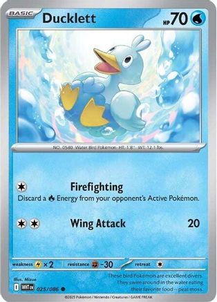 Ducklett  025/086 [SV White Flare] (Reverse Holofoil)
