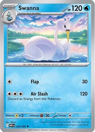 Swanna  026/086 [SV White Flare] (Reverse Holofoil)