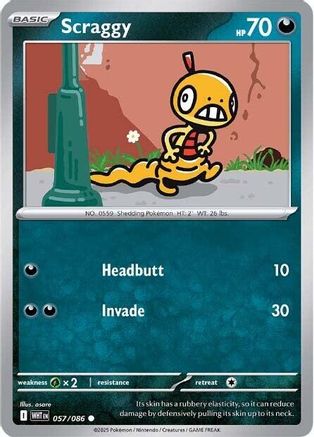 Scraggy  057/086 [SV White Flare] (Reverse Holofoil)