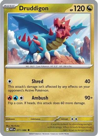 Druddigon  071/086 [SV White Flare] (Reverse Holofoil)