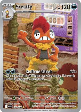 Scrafty 139/086 [SV White Flare] (Holofoil)