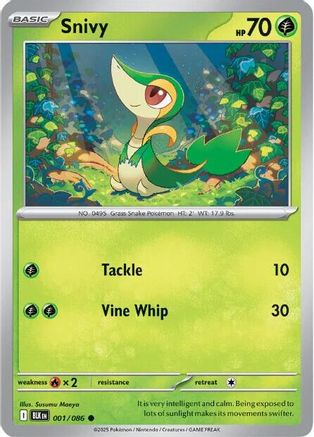 Snivy  001/086 [SV Black Bolt] (Reverse Holofoil)