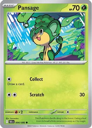 Pansage  004/086 [SV Black Bolt] (Reverse Holofoil)