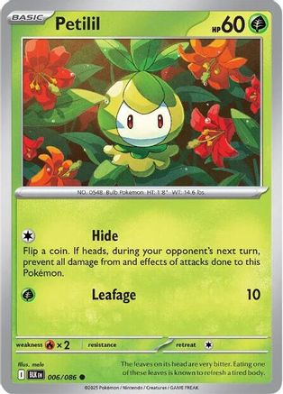 Petilil  006/086 [SV Black Bolt] (Reverse Holofoil)