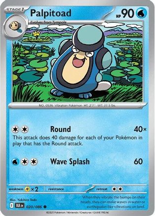 Palpitoad  020/086 [SV Black Bolt] (Non-Foil)
