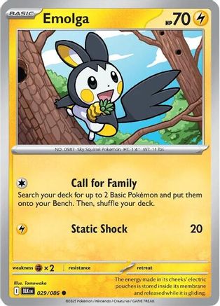 Emolga  029/086 [SV Black Bolt] (Non-Foil)