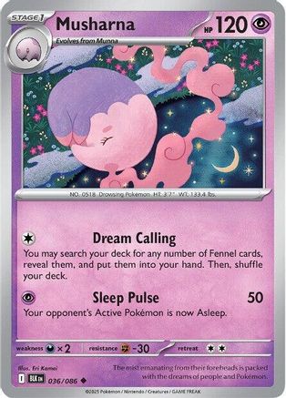 Musharna  036/086 [SV Black Bolt] (Reverse Holofoil)