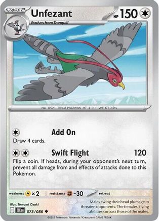 Unfezant 073/086 [SV Black Bolt] (Non-Foil)