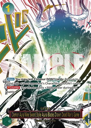 Demon Aura Nine Sword Style Asura Blades Drawn Dead Man's Game (Alternate Art) [Legacy of the Master] Rare
