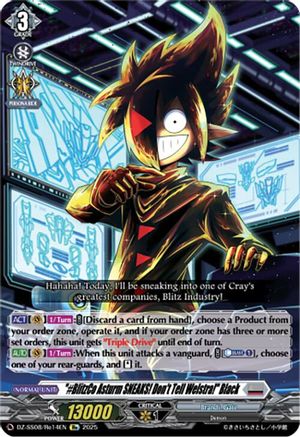"#BlitzCo Asturm SNEAKS! Don't Tell Welstra!" Black [Special Reprint]  (DZ-SS08/Re14EN)