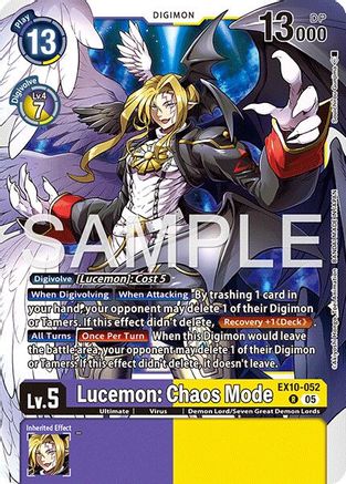 Lucemon: Chaos Mode  (EX10-052) [Sinister Order] Foil