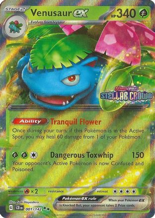 Venusaur ex (Stellar Crown Stamp) 001 [Miscellaneous Cards & Products] (Holofoil)