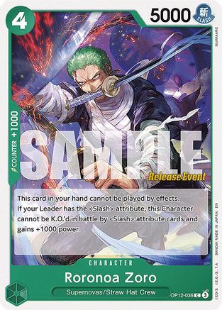 Roronoa Zoro (036) [Legacy of the Master Release Event Cards] Common