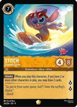Stitch - Carefree Surfer (24/204) Fabled (Cold Foil)