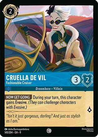 Cruella De Vil - Fashionable Cruiser (145/204) Fabled (Non-Foil)