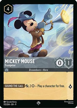 Mickey Mouse - Trumpeter (172/204) Fabled (Non-Foil)
