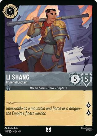 Li Shang - Imperial Captain (193/204) Fabled (Non-Foil)