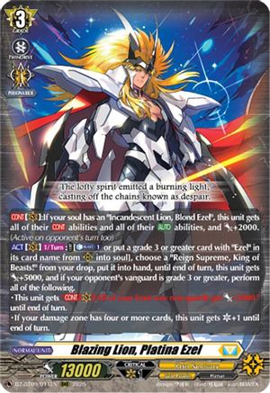 Blazing Lion, Platina Ezel [Triple Rare]  (DZ-BT09/011EN)