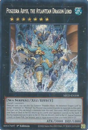 Poseidra Abyss, the Atlantean Dragon Lord [MP25-EN108] Prismatic Secret Rare