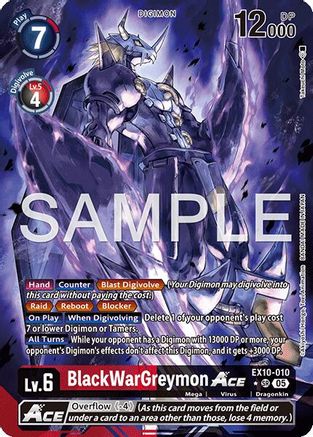 BlackWarGreymon ACE (Alternate Art)  (EX10-010) [Sinister Order] Foil