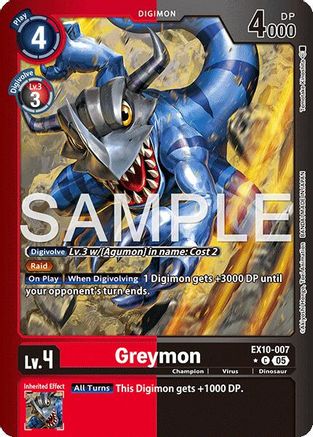 Greymon (Limited Foil)  (EX10-007) [Sinister Order] Foil