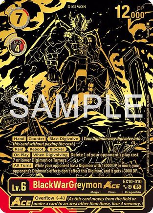 BlackWarGreymon ACE (Rare Pull)  (EX10-010) [Sinister Order] Foil