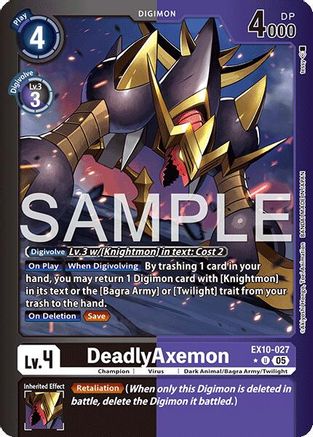 DeadlyAxemon (Limited Foil)  (EX10-027) [Sinister Order] Foil