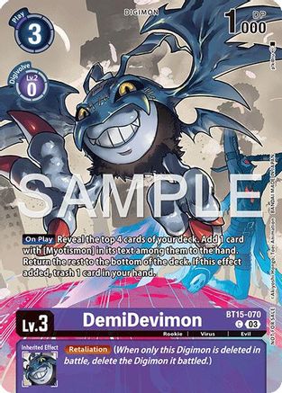 DemiDevimon (Sinister Order Legend Pack)  (BT15-070) [Exceed Apocalypse] Foil
