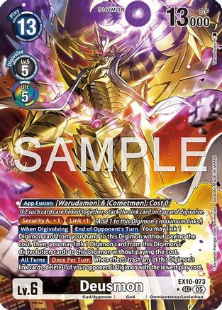 Deusmon (Alternate Art)  (EX10-073) [Sinister Order] Foil