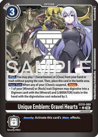 Unique Emblem: Gravel Hearts (Limited Foil)  (EX10-069) [Sinister Order] Foil