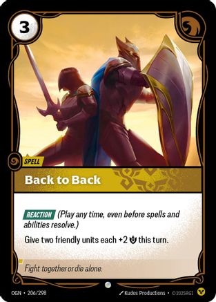 Back to Back (206/298) [Origins] Foil